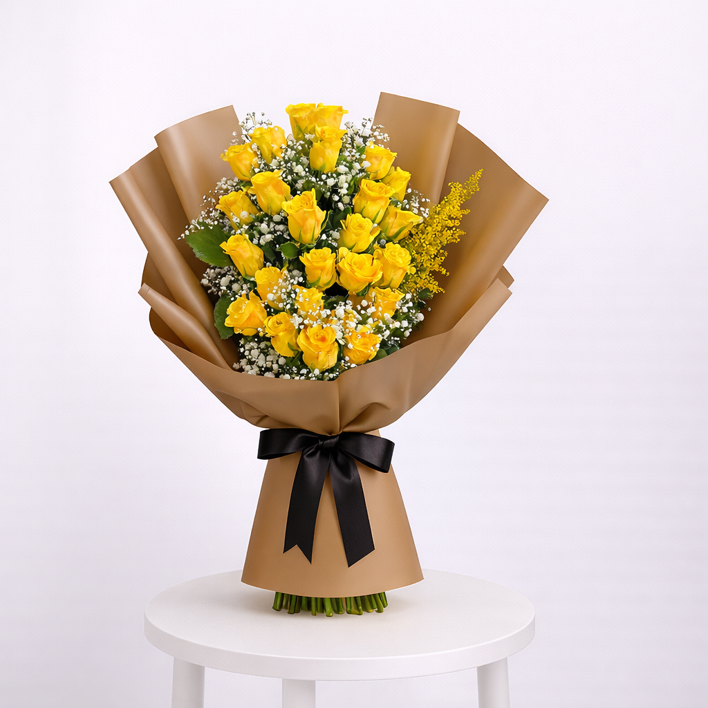 Yellow Roses Bouquet – Medium (31 Stems)