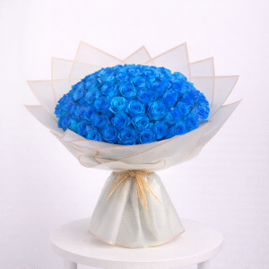 Blue Roses Bouquet – Large (80 Stems)